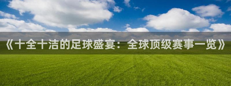 《十全十洁的足球盛宴：全球顶级赛事一览》