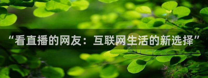 雨燕体育赛事直播：“看直播的网友：互联网生活的新选择”