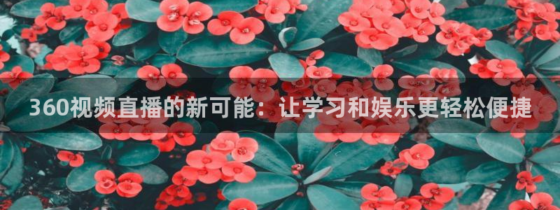 雨燕无插件体育直播：360视频直播的新可能：让学习和娱乐更轻松便捷